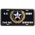 LICENSE PLATE - ARMY 2ND INFANTRY DIV. LICENSE PLATE - ARMY 2ND INFANTRY DIV.